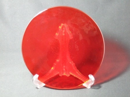 丸型ガラスプレート赤 