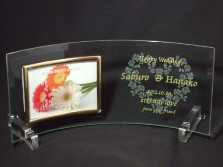 両面彫刻ガラスフォトフレーム